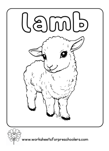 Lamb Coloring Page Activity