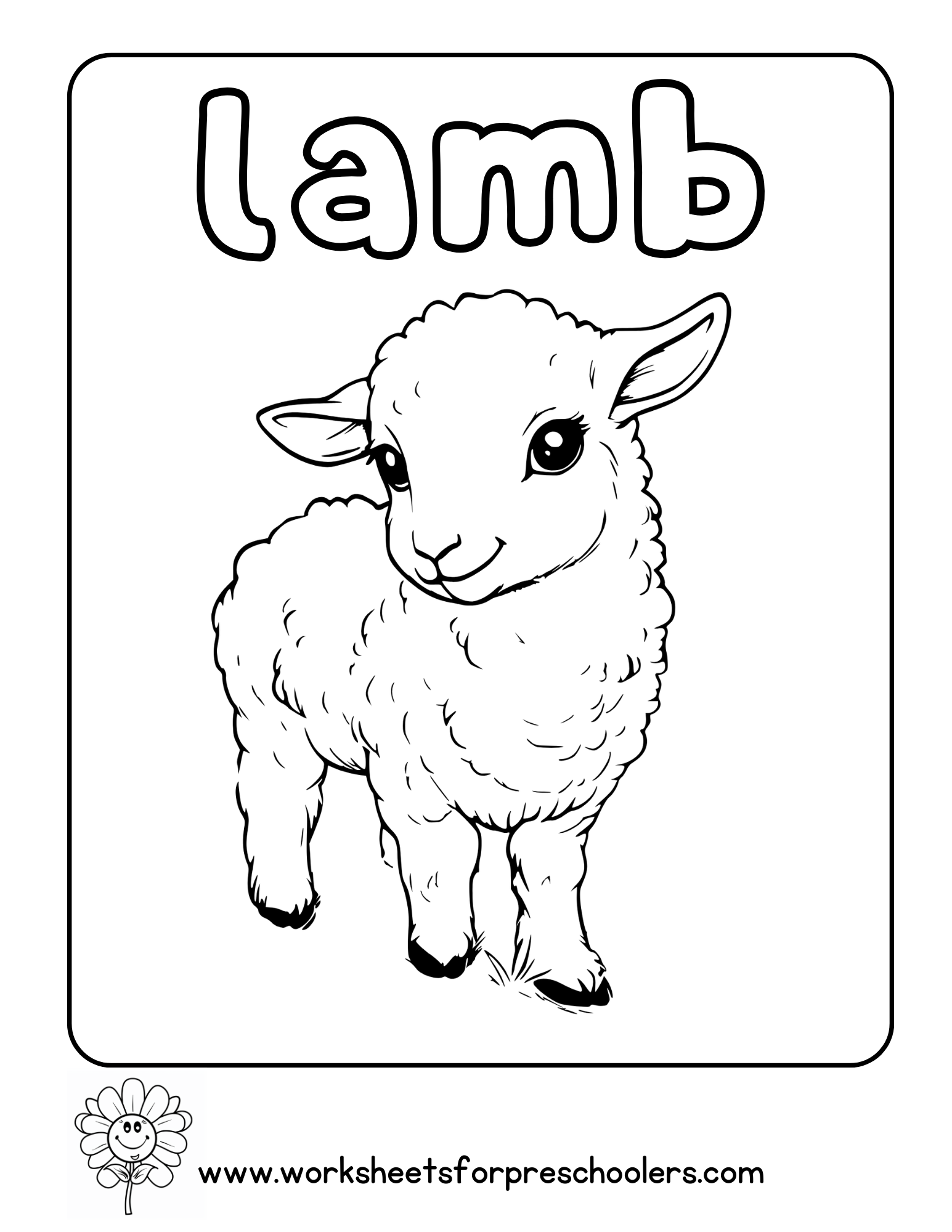 Lamb Coloring Page Activity Lamb Coloring Page Activity
