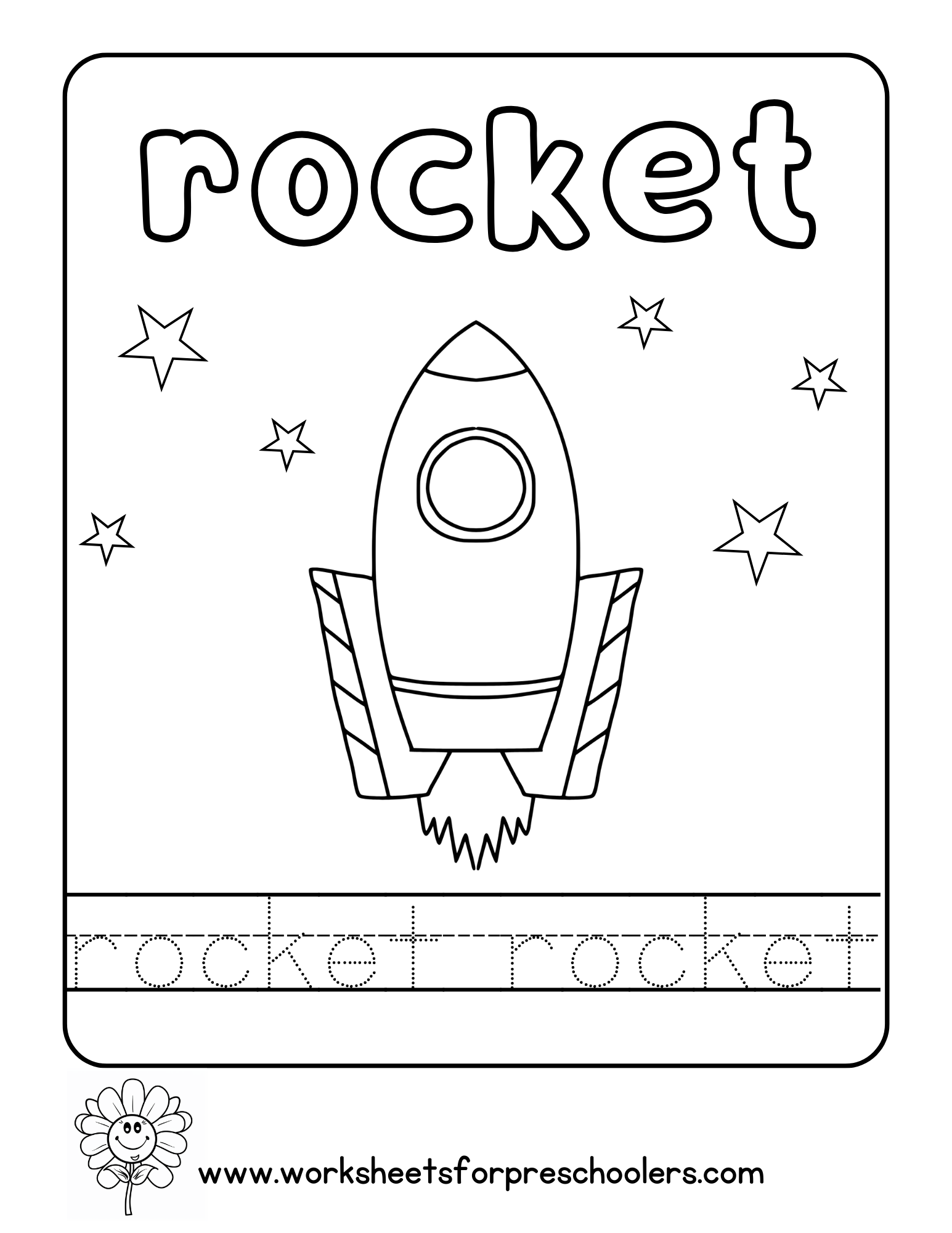 Rocket Coloring Page Activity 