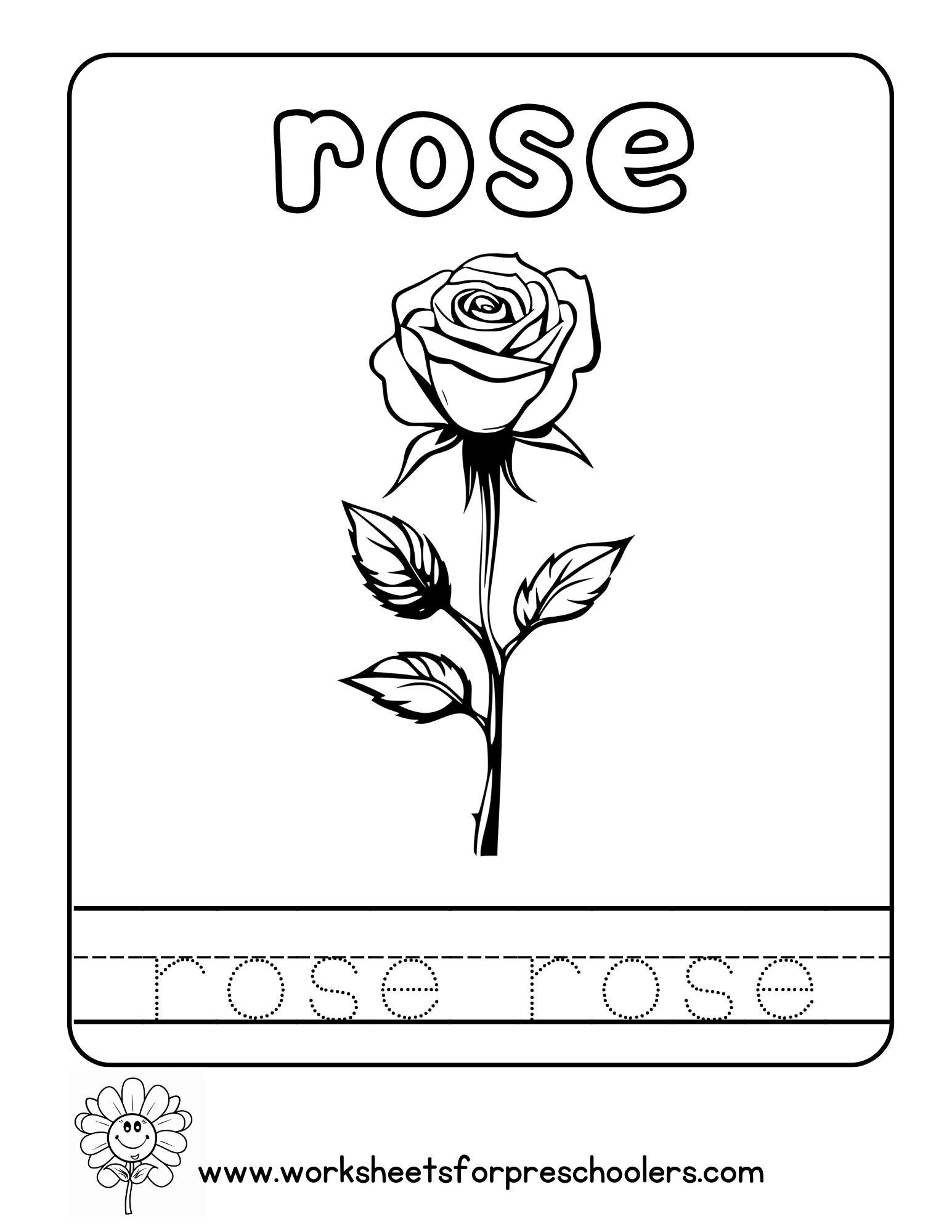 Word Rose Activity Worksheet