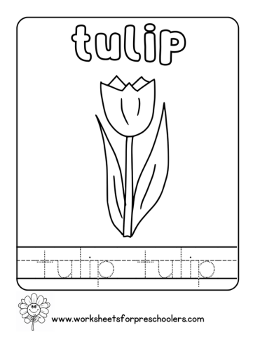 Word Tulip Activity Worksheet