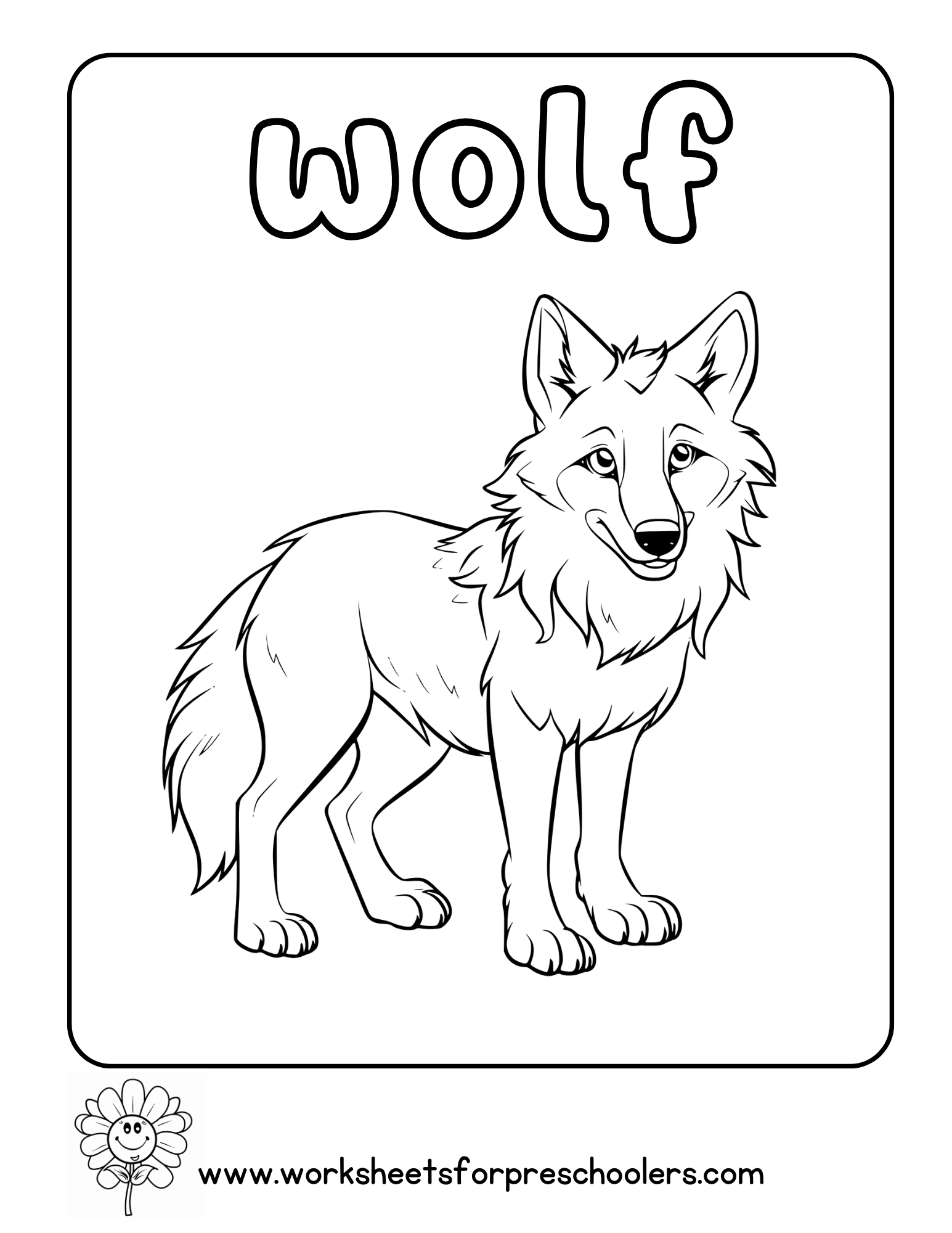 Wolf Coloring Page Activity Sheet Wolf Coloring Page Activity Sheet