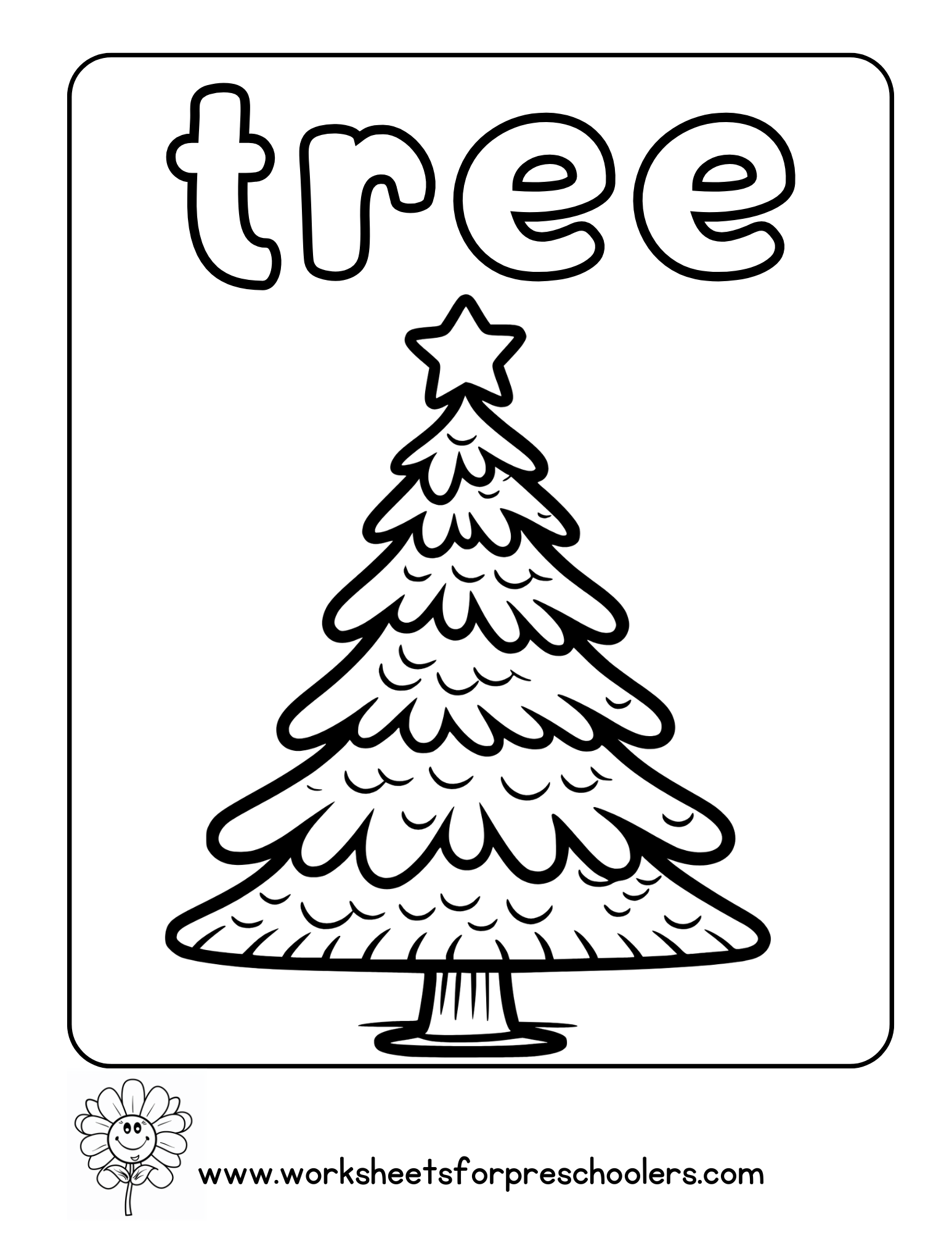 Christmas Tree Coloring Page 