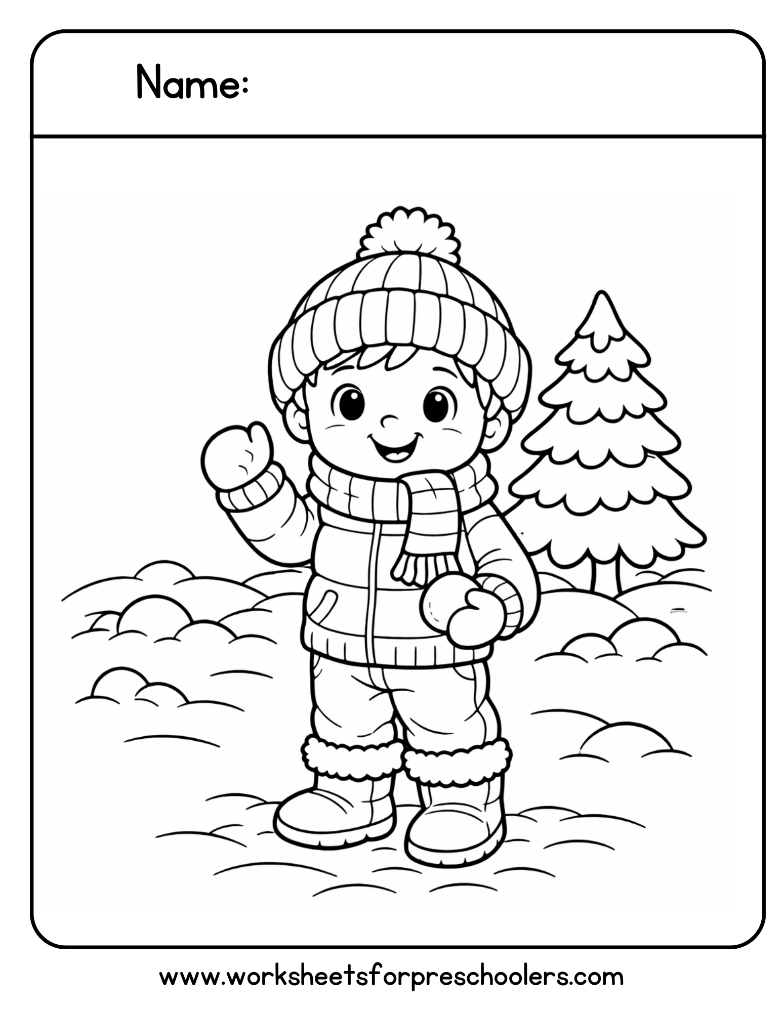 Winter Clothes Coloring Page