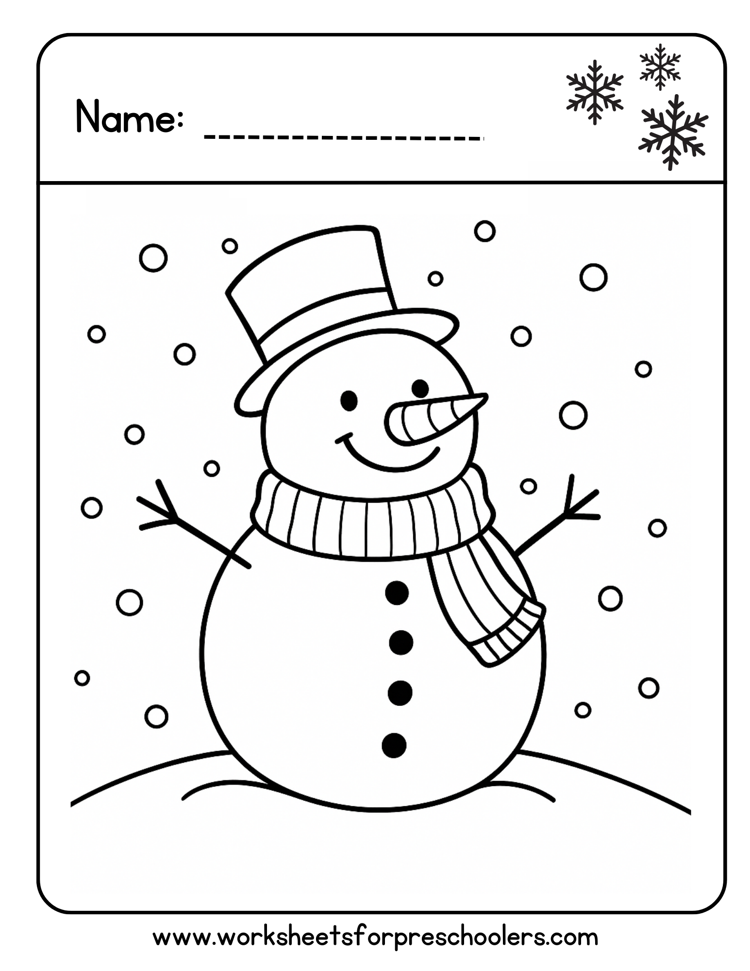 Snowman Coloring Page