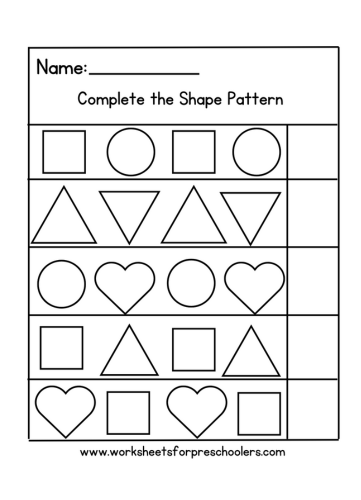 Shape Completion Worksheet