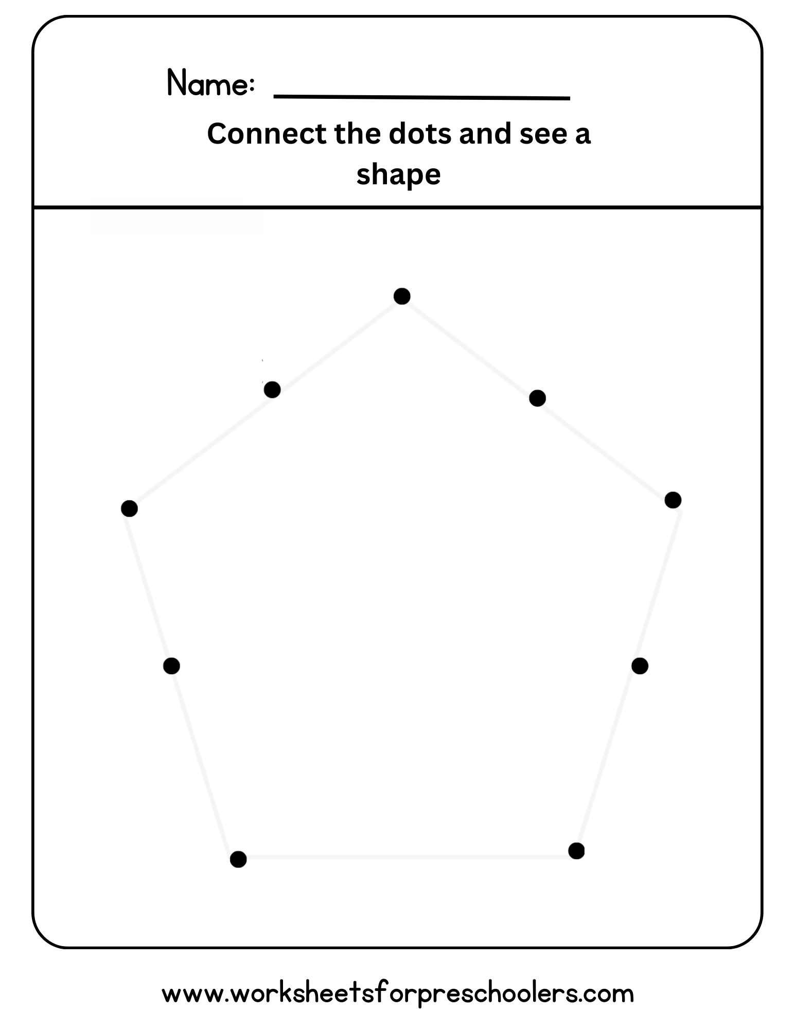 Connect the Dots Worksheets