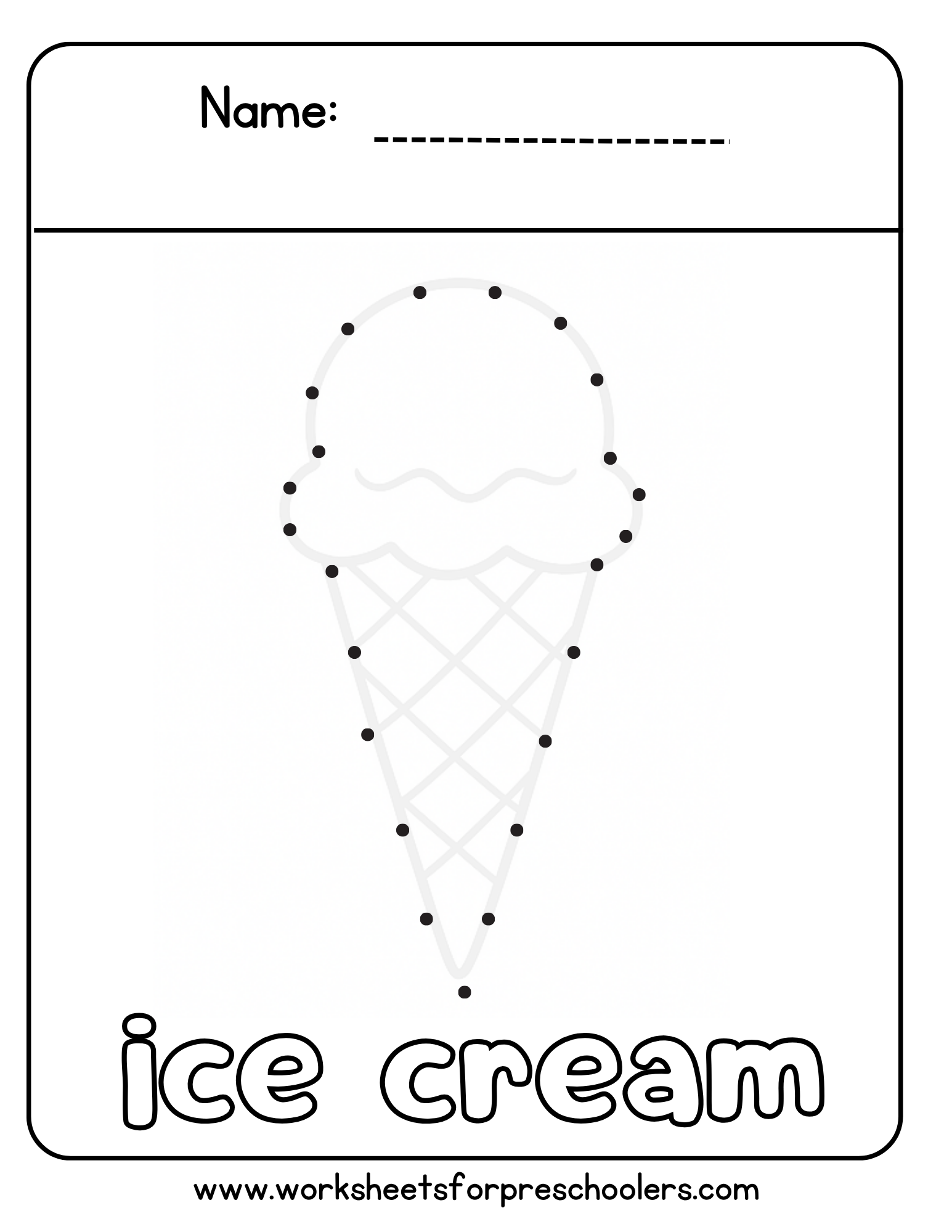 Connect the Dots Ice Cream Cone Connect the Dots Ice Cream Cone