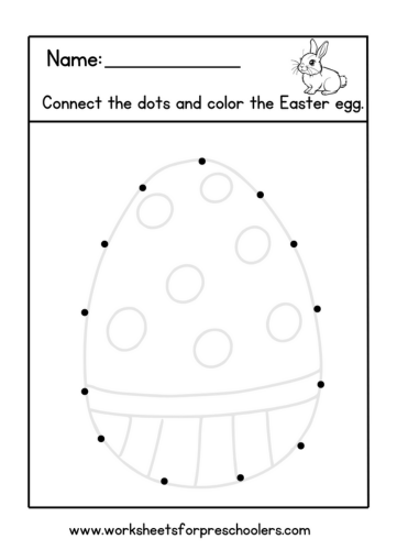 Connect the Dots Easter Egg Worksheet