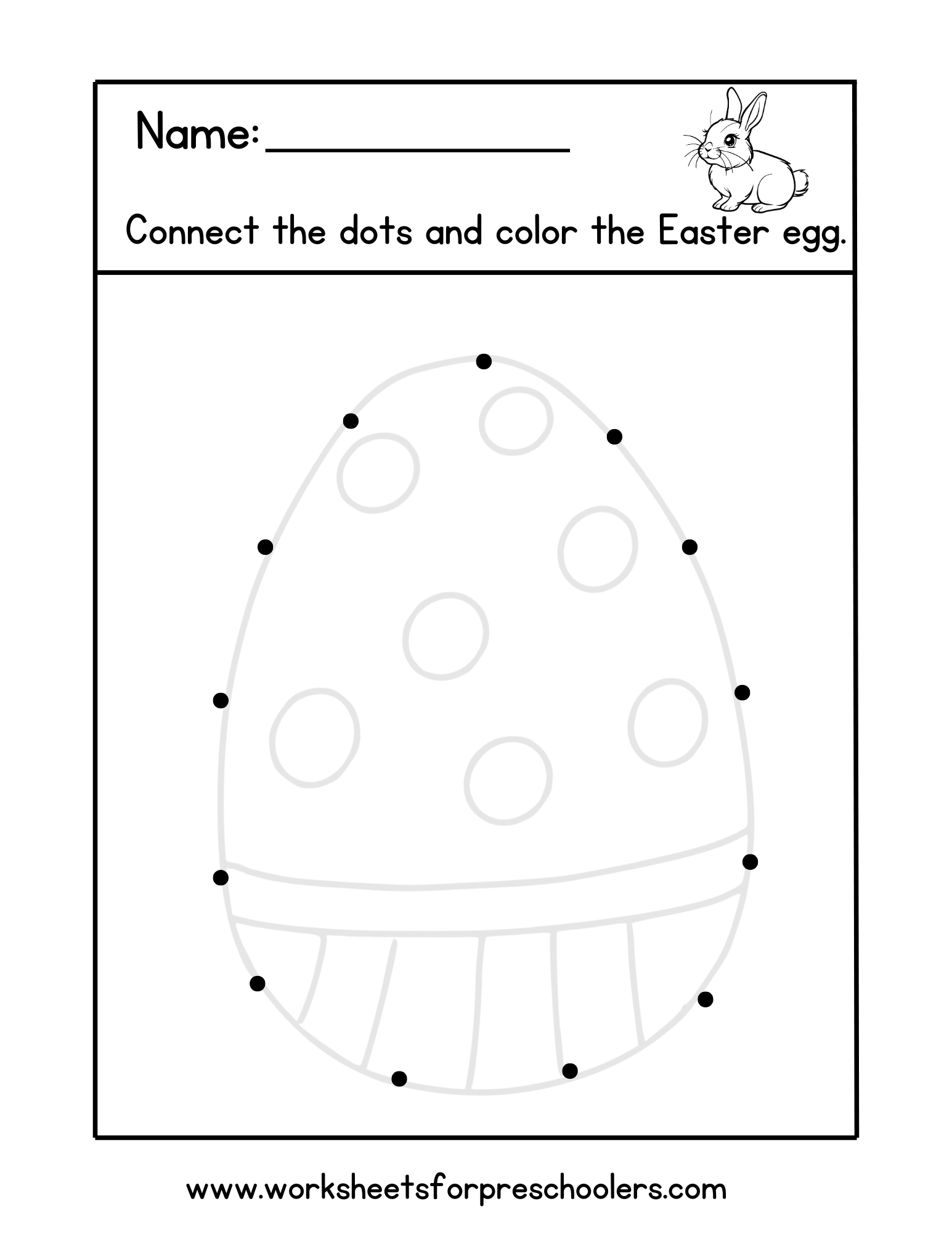 Connect the Dots Easter Egg Worksheet