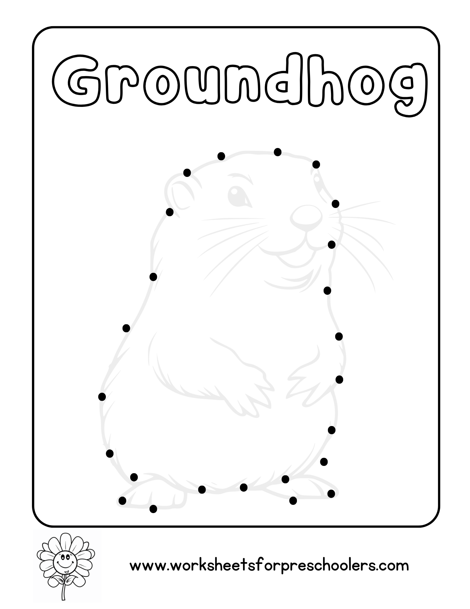 Connect the Dots Groundhog Day Worksheet