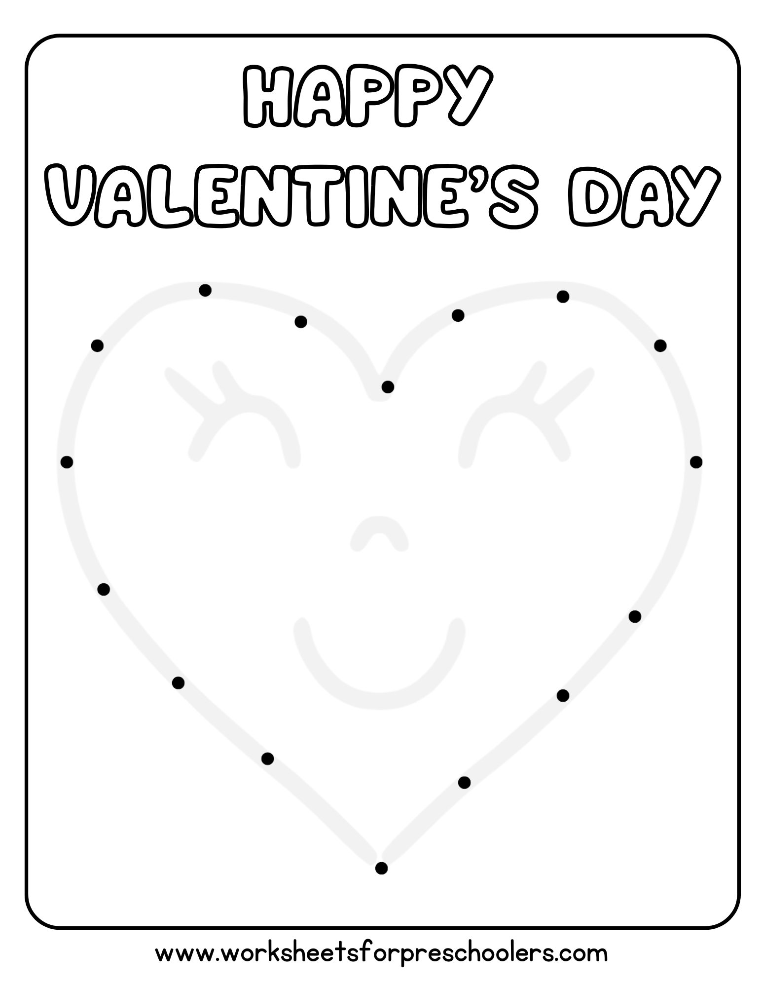 Valentine Heart Dot to Dot Activity