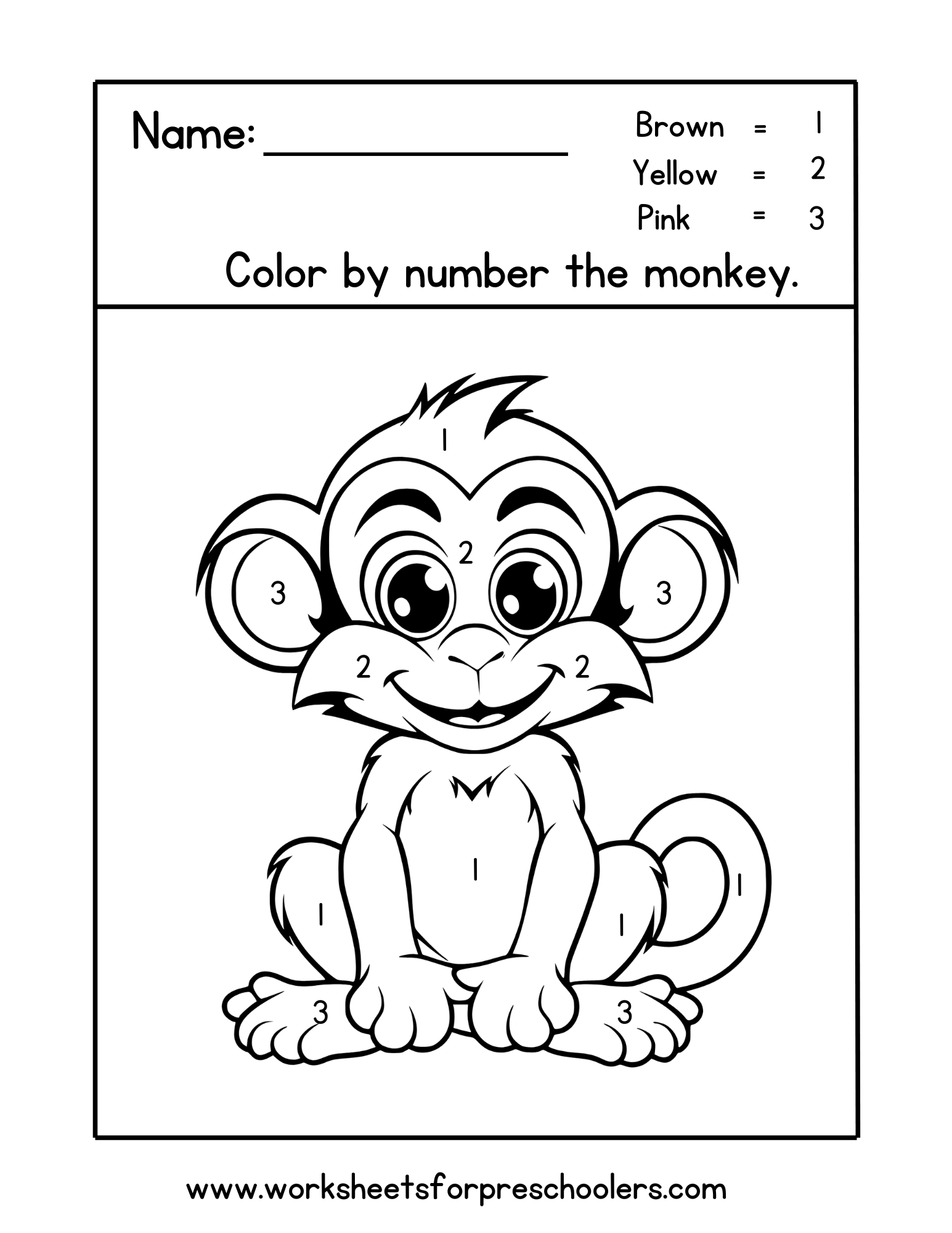 Color By Number MOnkey