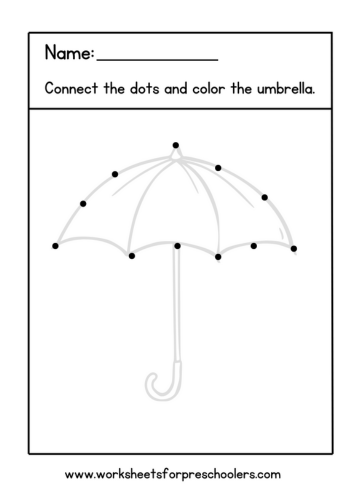 Connect the Dots Umbrella Worksheet
