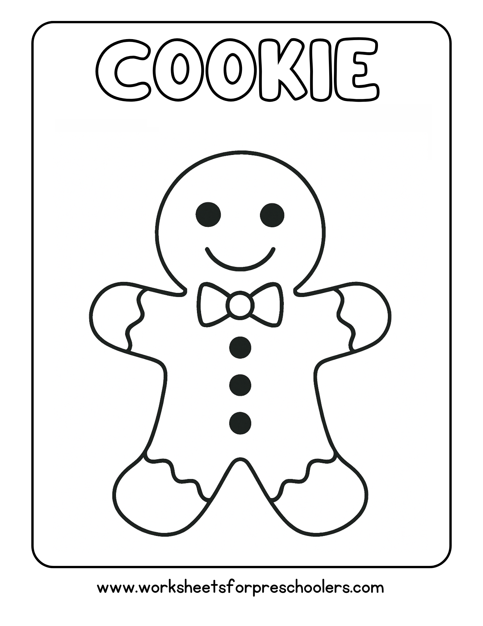 Gingerbread Cookie Coloring Page Gingerbread Cookie Coloring Page