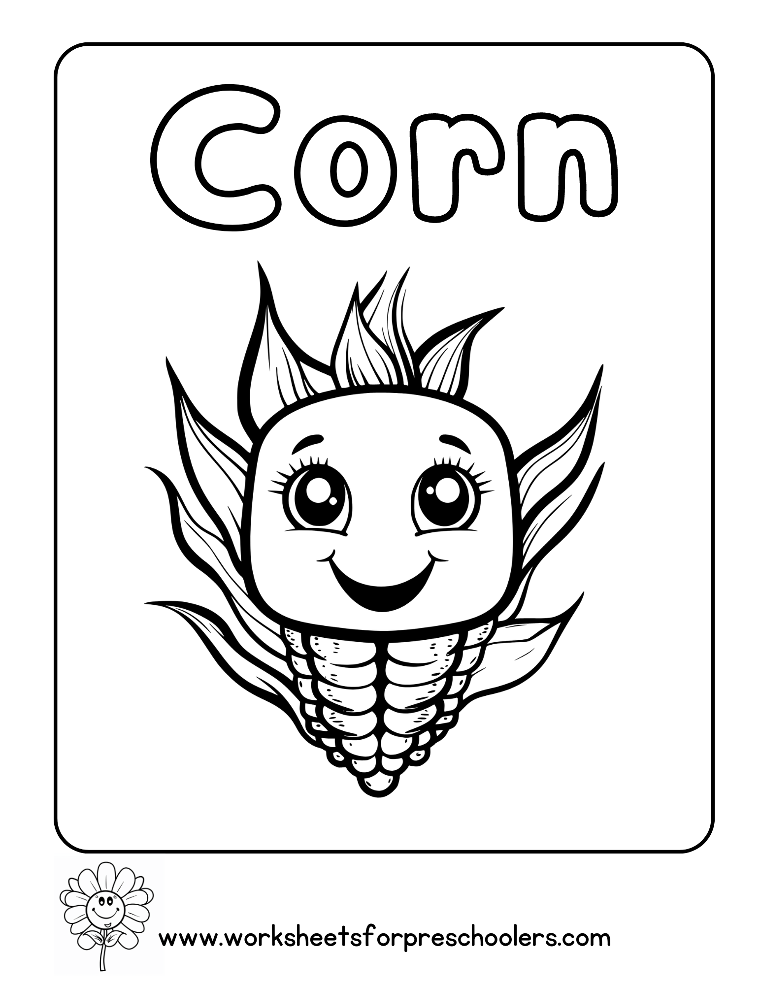 Corn Coloring Page 