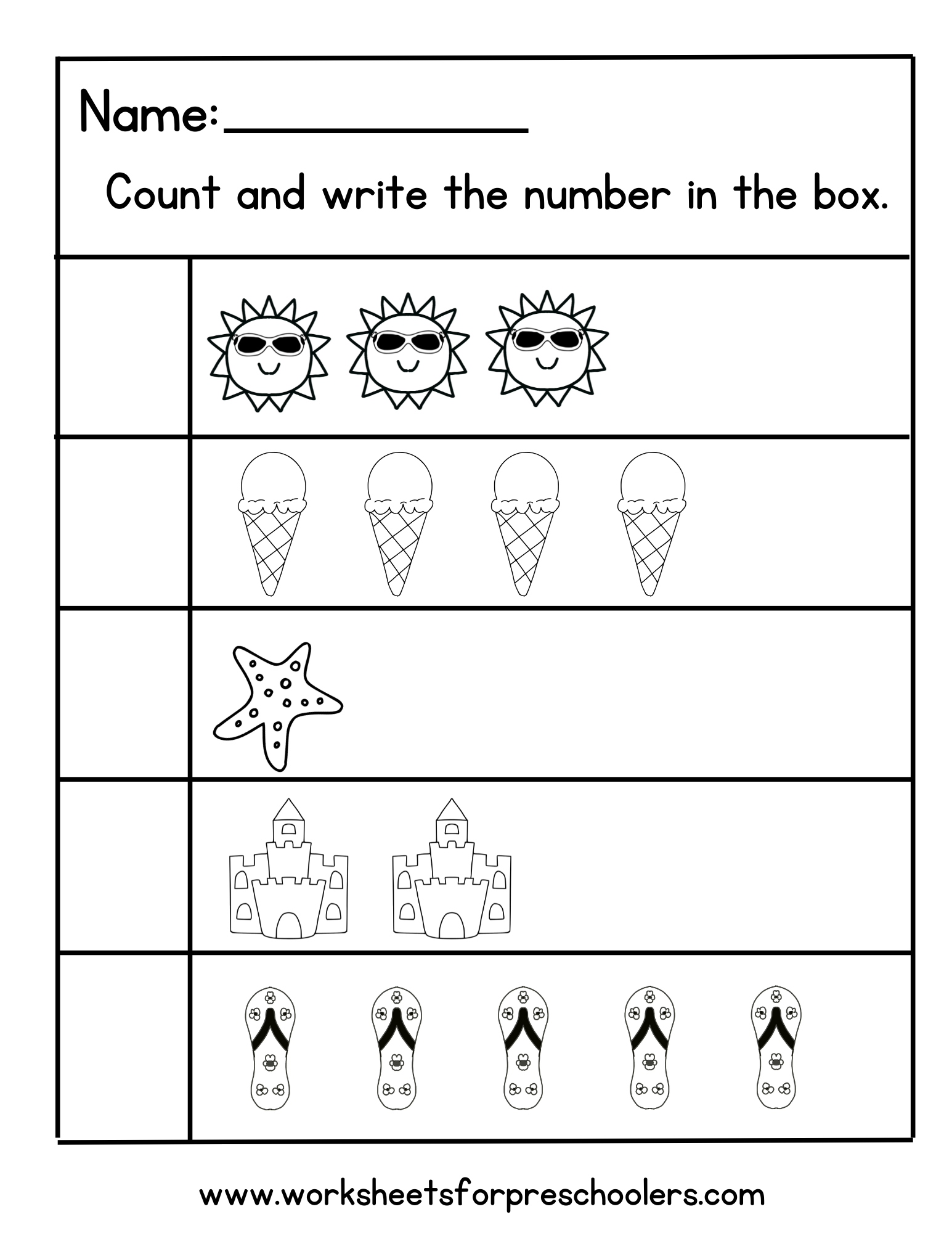 Summer Theme Math Worksheet, Summer Theme Math Worksheet,