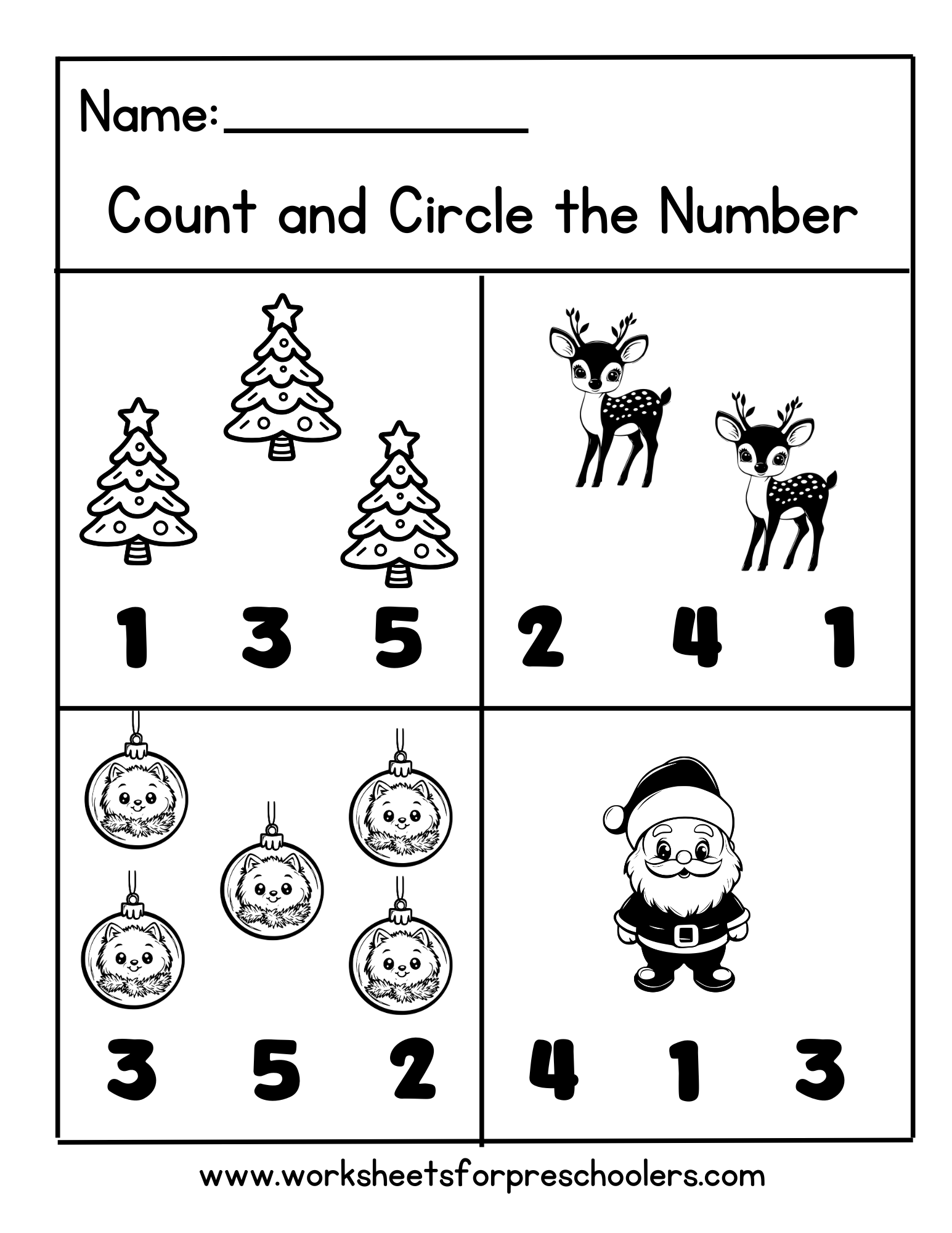 Christmas Math Worksheet