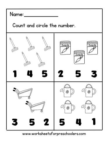 Counting Math Worksheet
