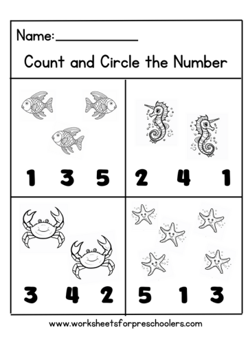 Count and Circle the Right Number