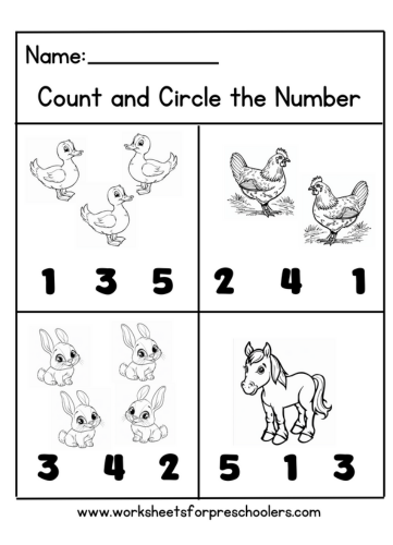 Count and Circle the right number