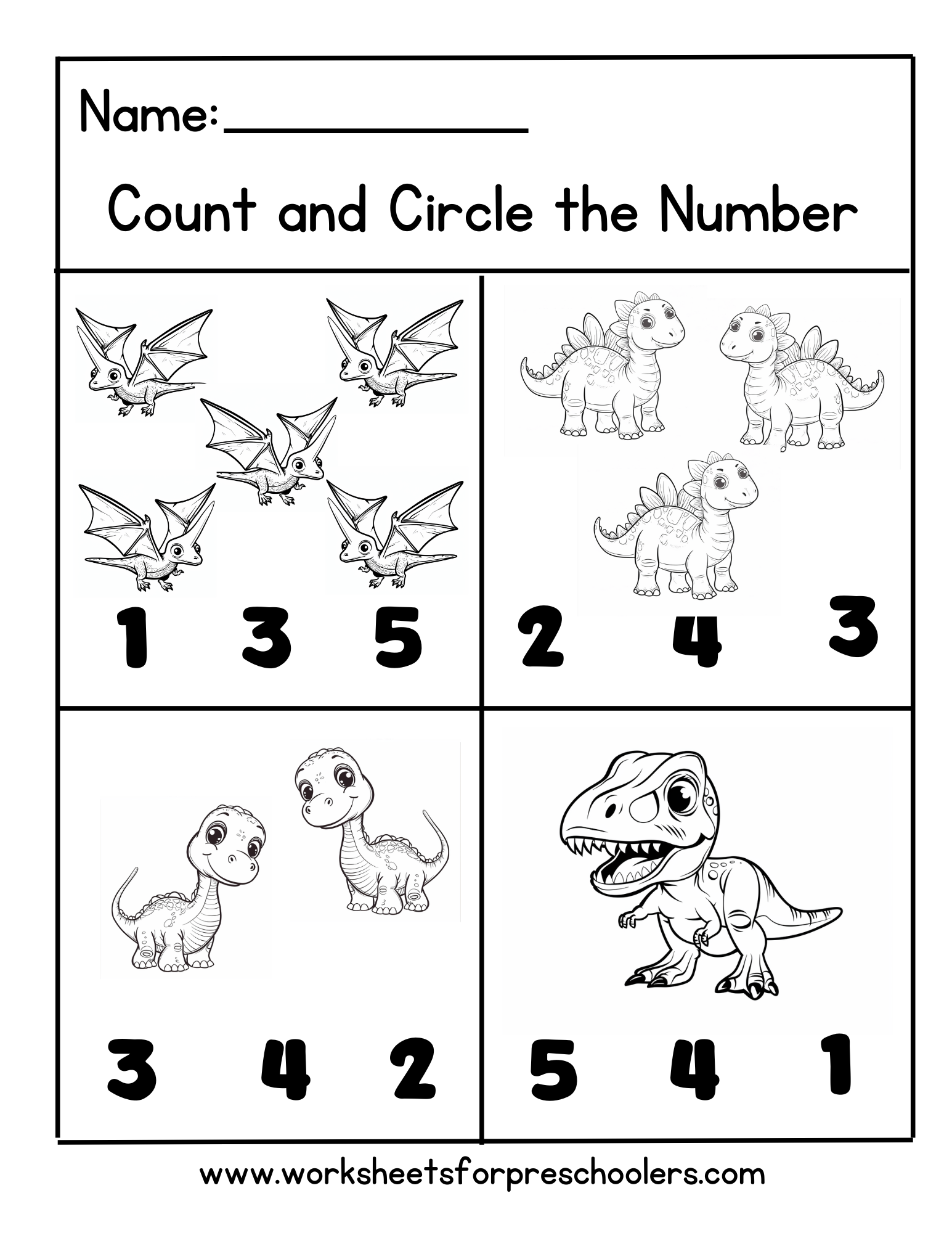 Count and Circle Number Worksheet