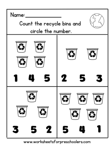 Earth Day Math Activity Worksheet