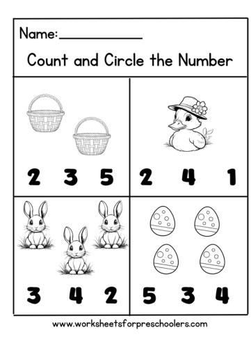 Easter Count and Circle Worksheet