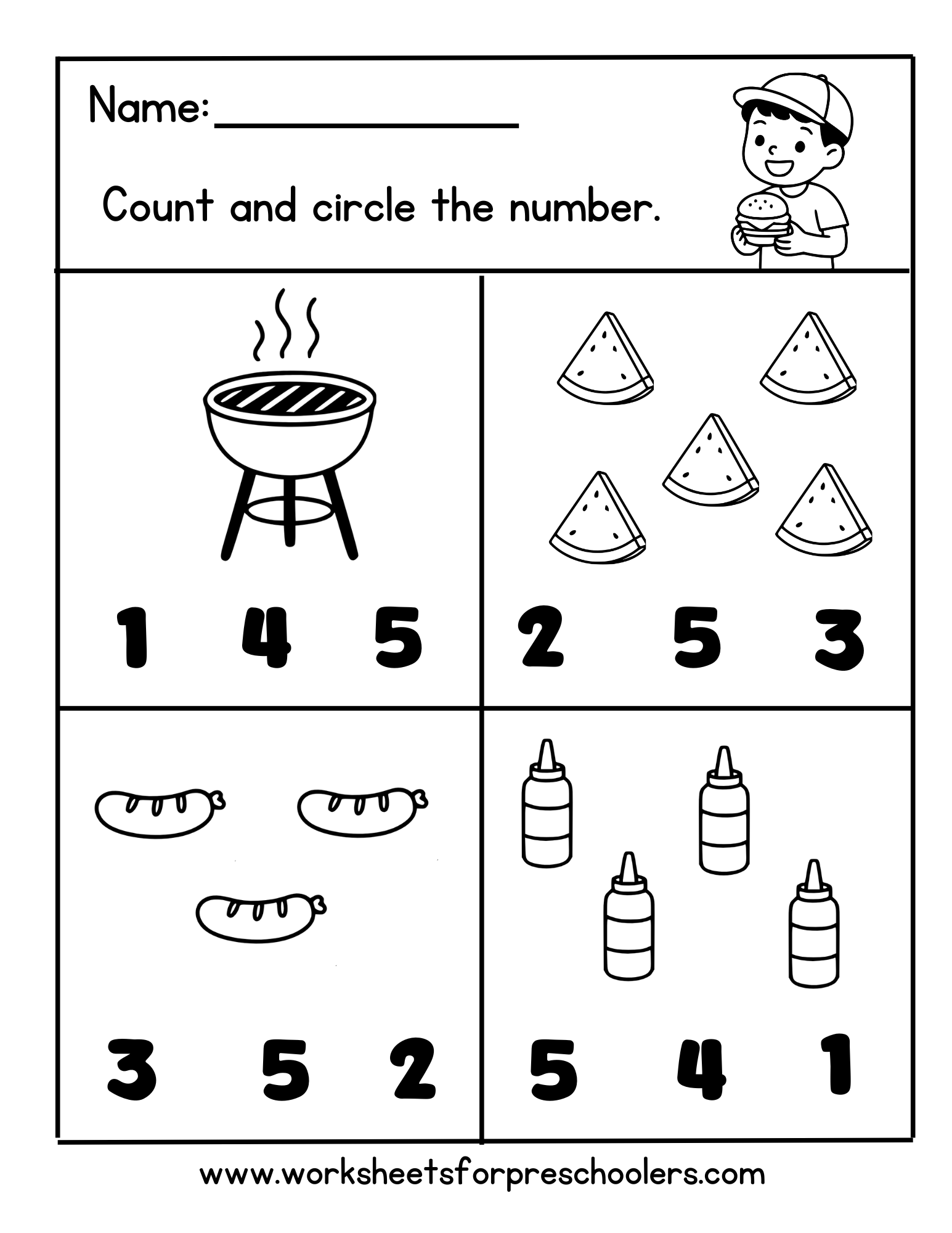 COunt and Color Worksheet COunt and Color Worksheet
