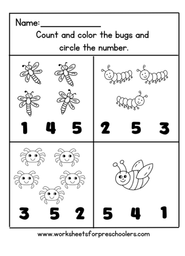 Math Counting Numbers Worksheet