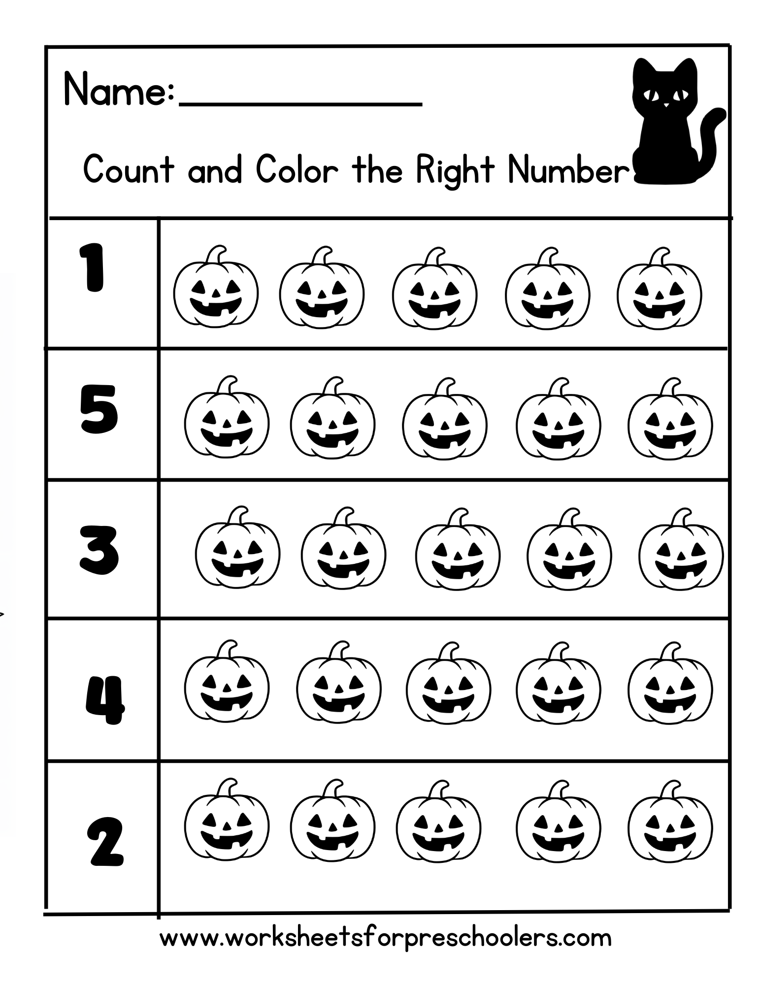 Count and Color Pumpkins