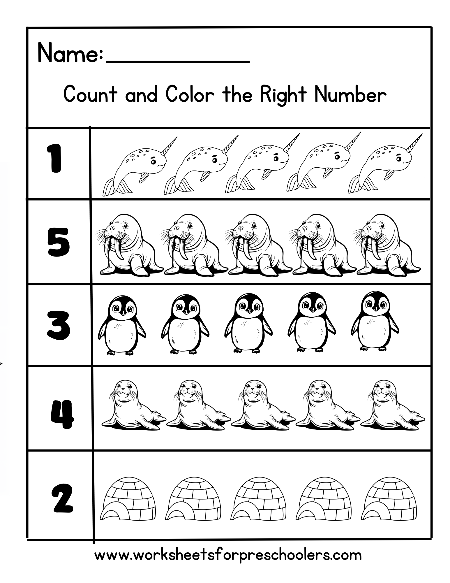 Math Counting Worksheet