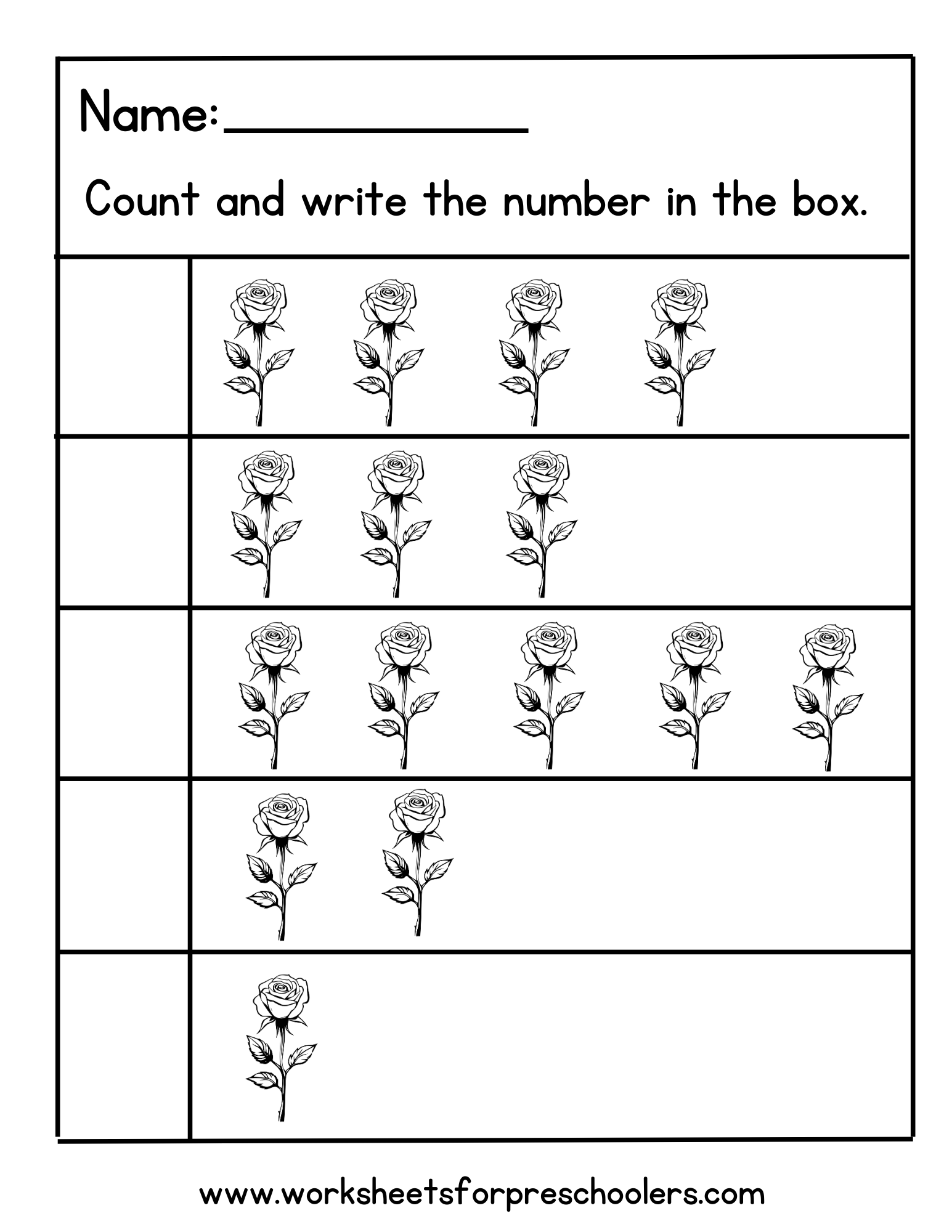 Mothers Day Counting Number Worksheet Mothers Day Counting Number Worksheet