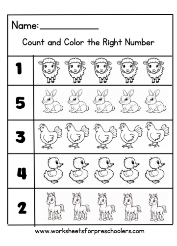 Count and Color the Right Number