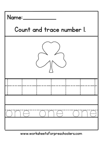 St Patrick Theme Number 1 Worksheet