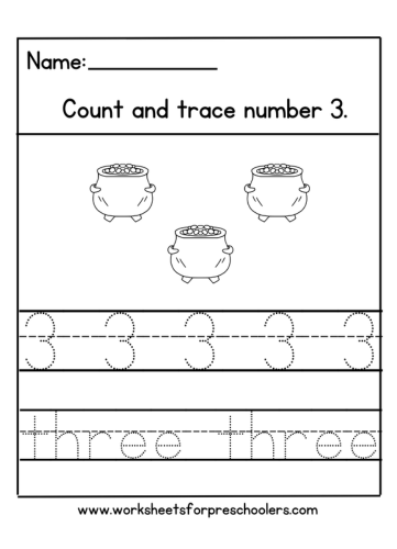 St Patrick Theme Number 3 Worksheet
