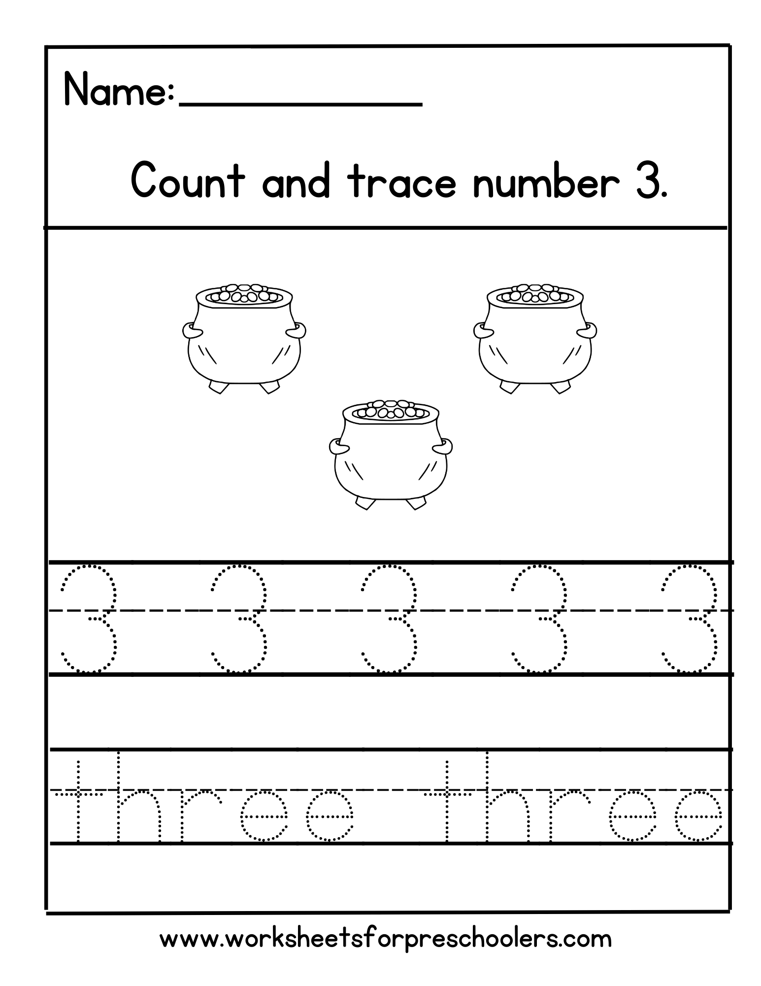St Patrick Theme Number 3 Worksheet