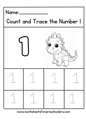 Count and Trace Number 1 Worksheet