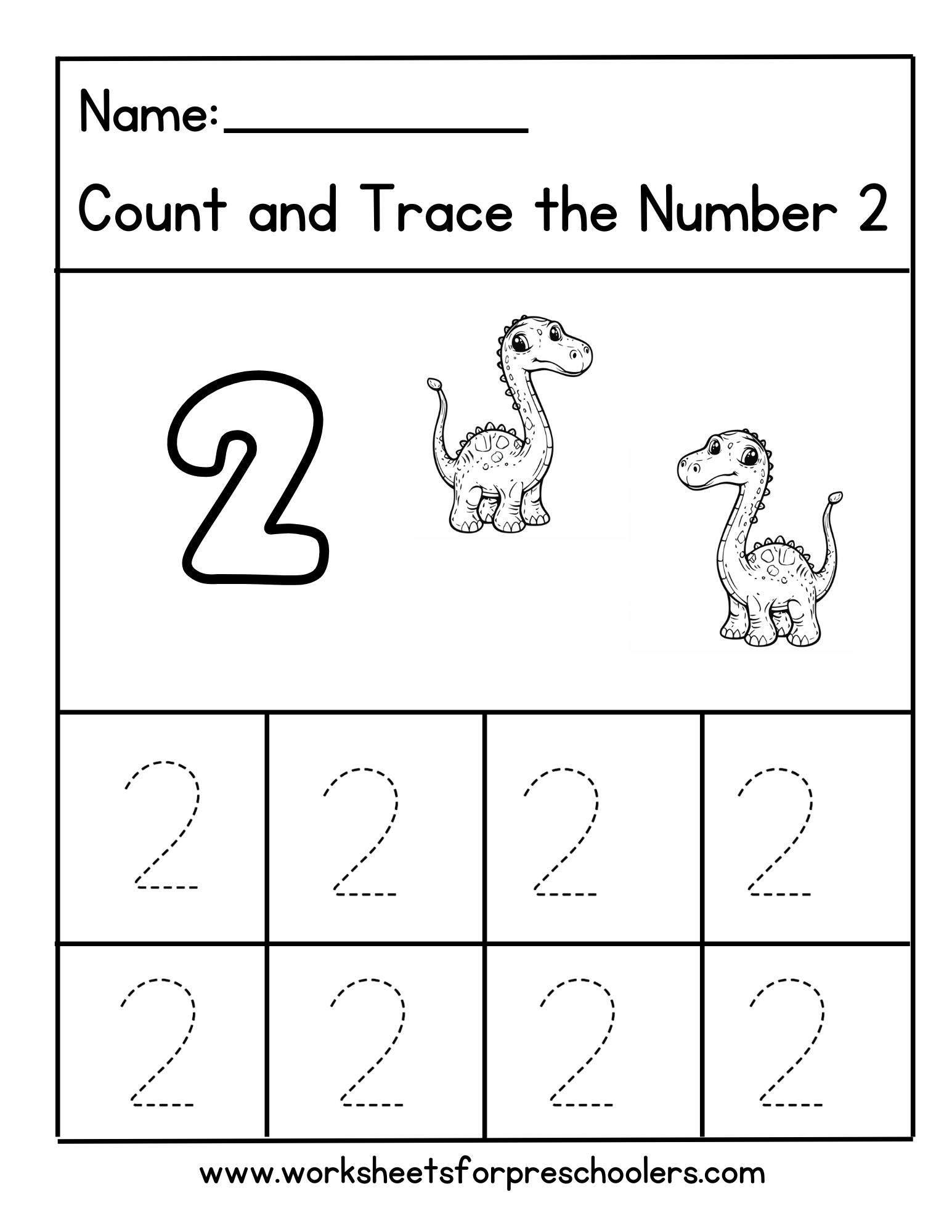 Count and Trace Number 2 Worksheet