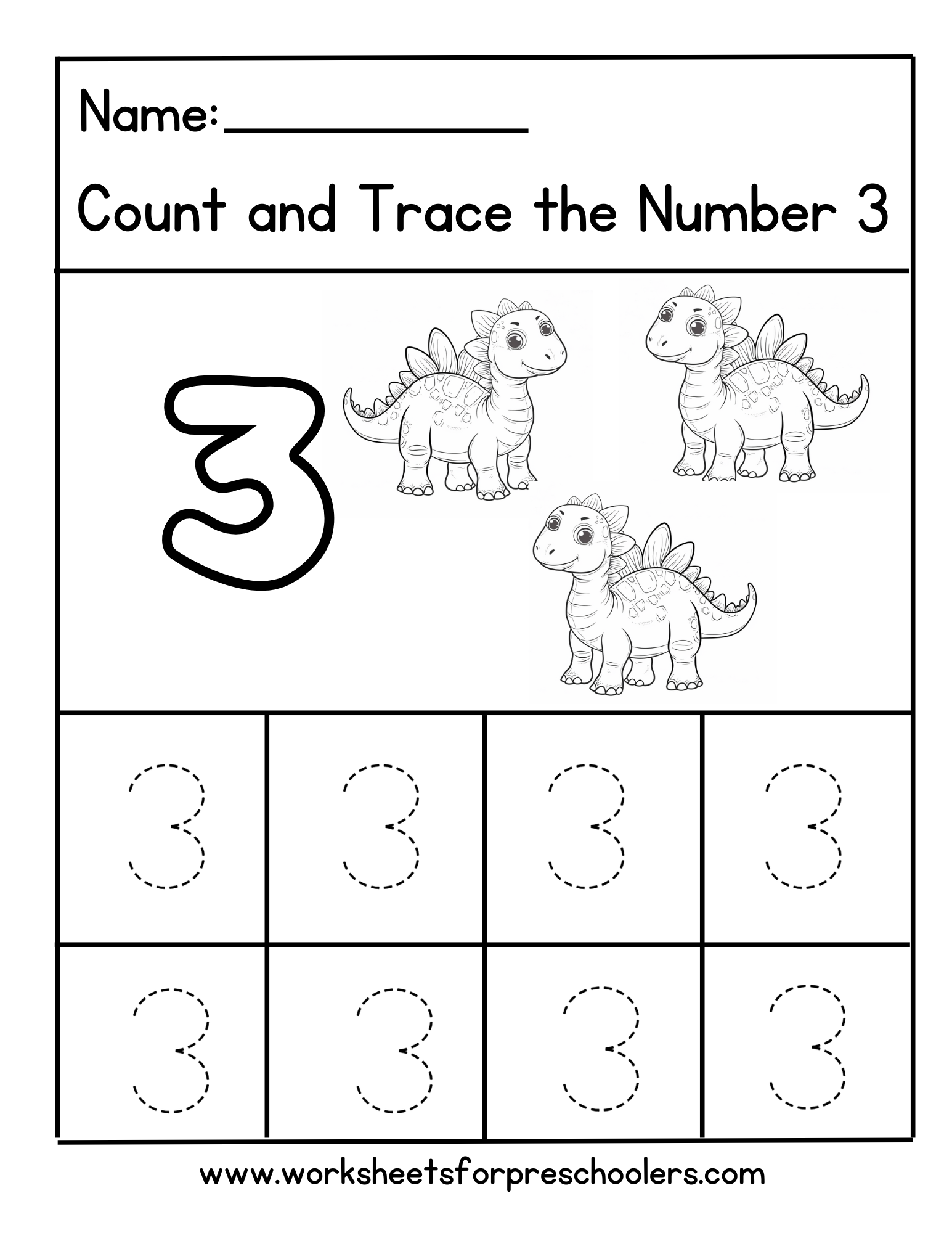 Count and Trace Number 3 Worksheet