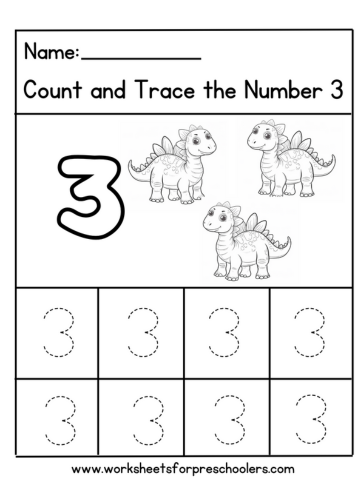 Count and Trace Number 3 Worksheet