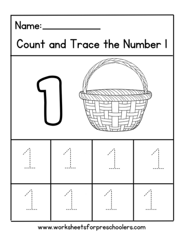 Easter Number 1 Math Worksheet