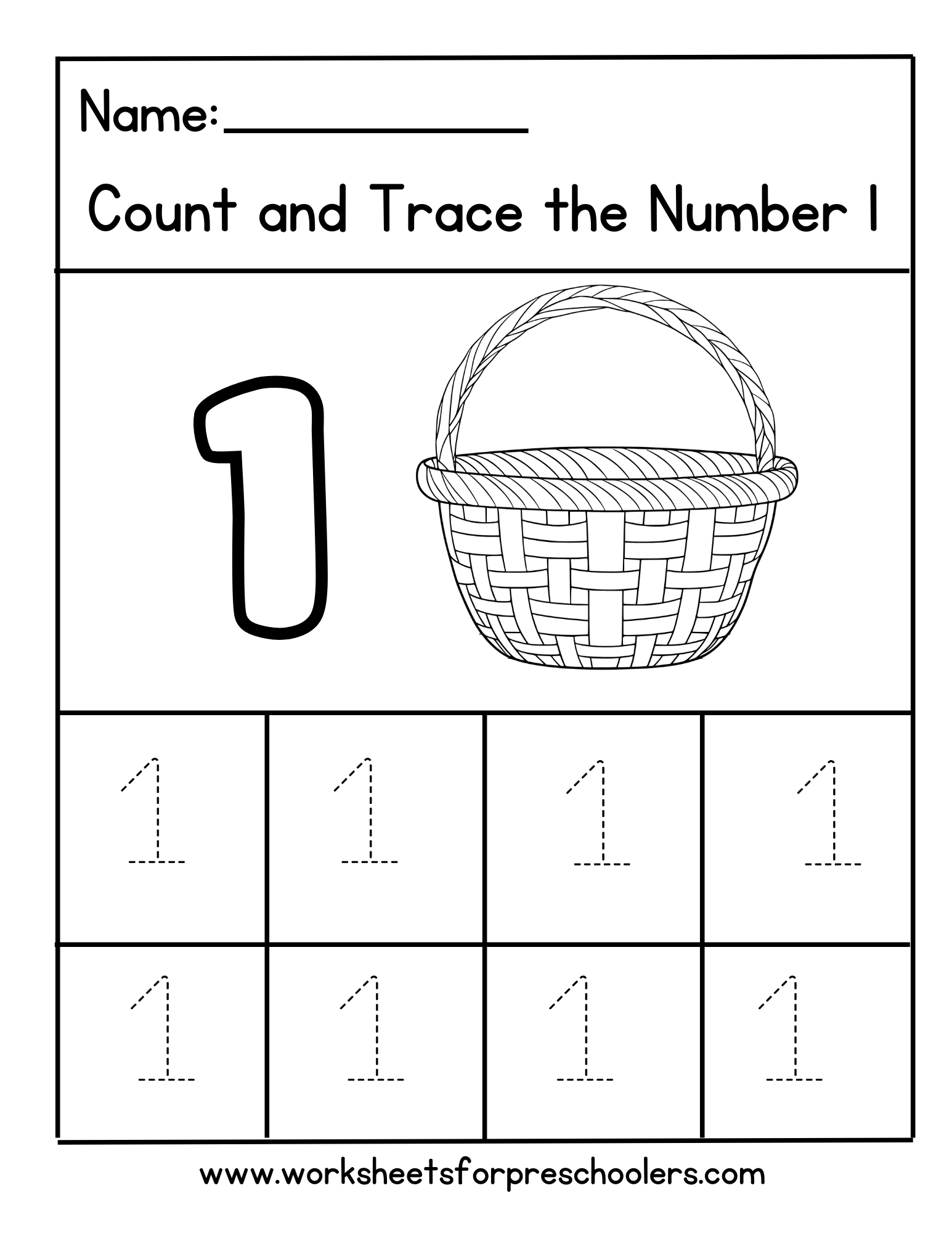 Number 1 Worksheet