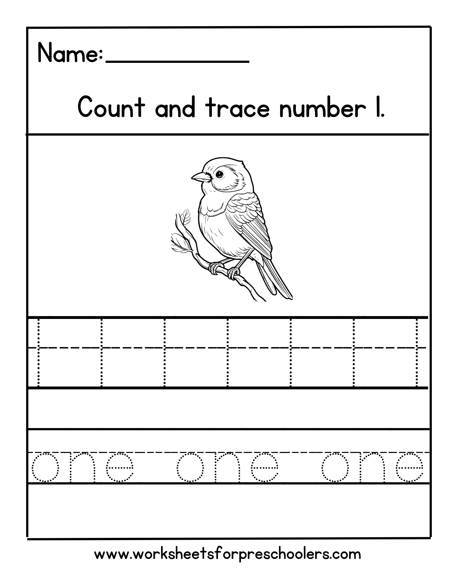Bird Number 1 Math Worksheet Bird Number 1 Math Worksheet