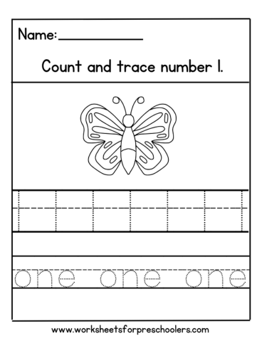 Number 1 Math Worksheet