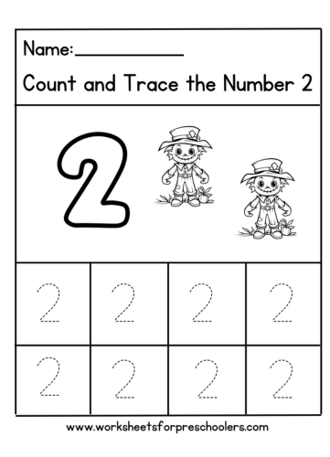 Number 2  Math Worksheet