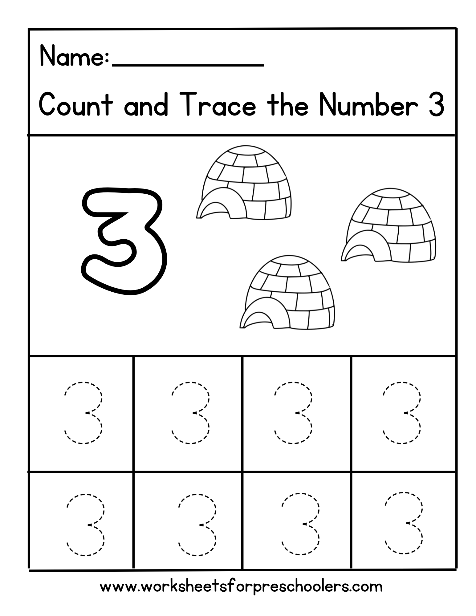 Math Worksheet Igloos