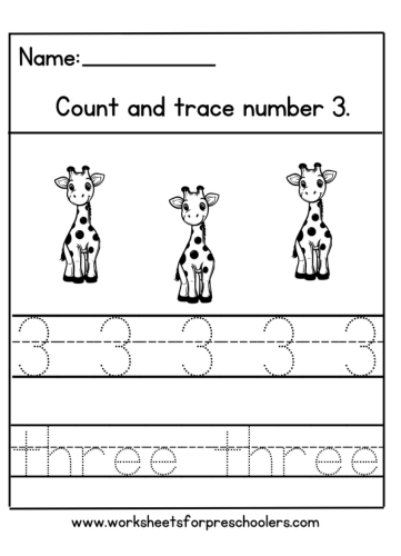 Number 3 Math Worksheet