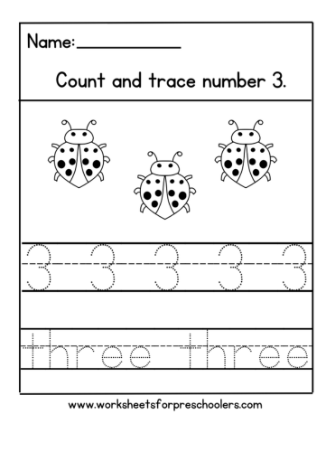 Number 3 Math Worksheet