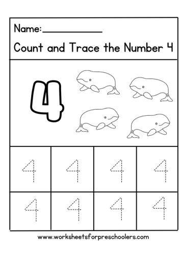 Number 4 Math Worksheet